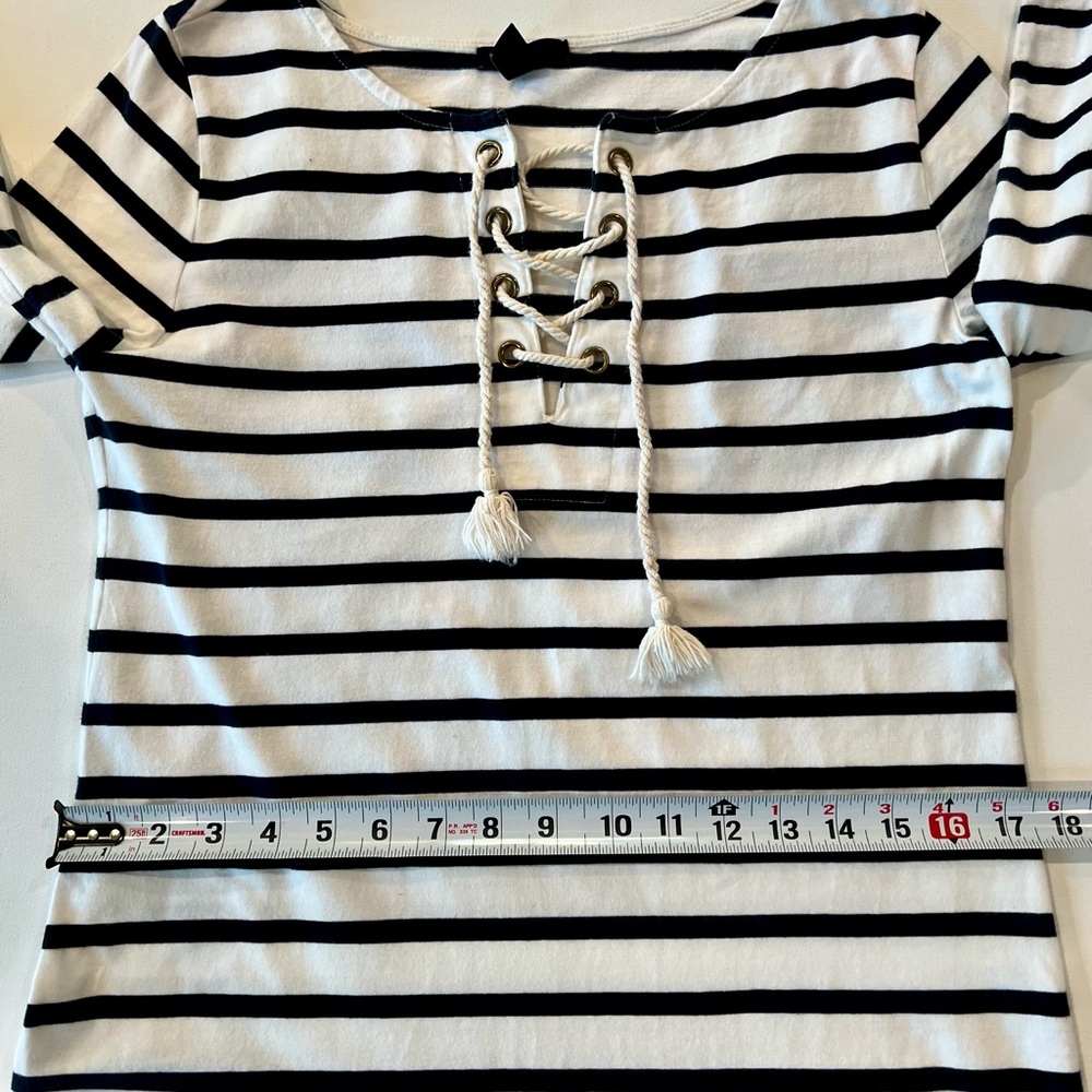 Gap Nautical Navy White Striped Dress Long Sleeve Yacht Boat Sailor Beach Sea - Picture 4 of 13